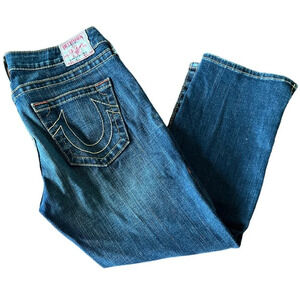 True Religion Dark Wash Kate Cropped Jeans - Size 31